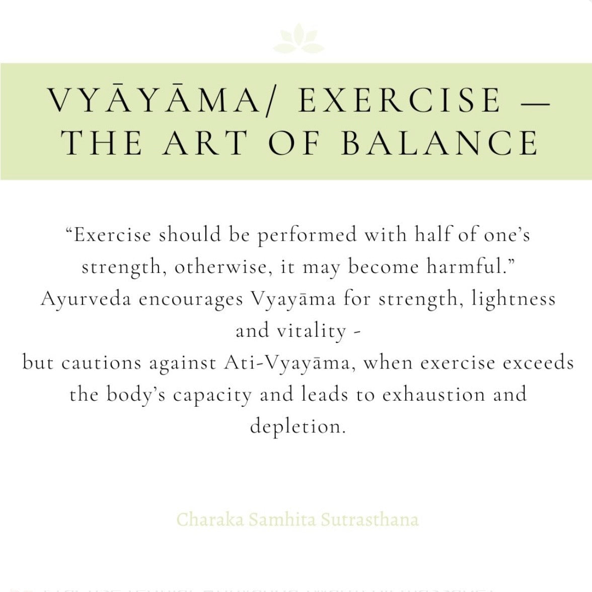 The Ayurvedic Way to Exercise correctly