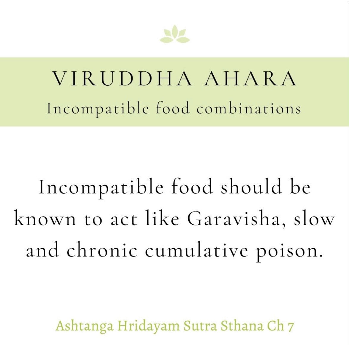 Virudda Ahara - Incompatible Food Combinations
