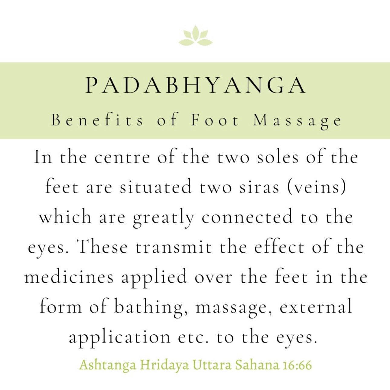 Ayurvedic connection between Feet and the Eyes