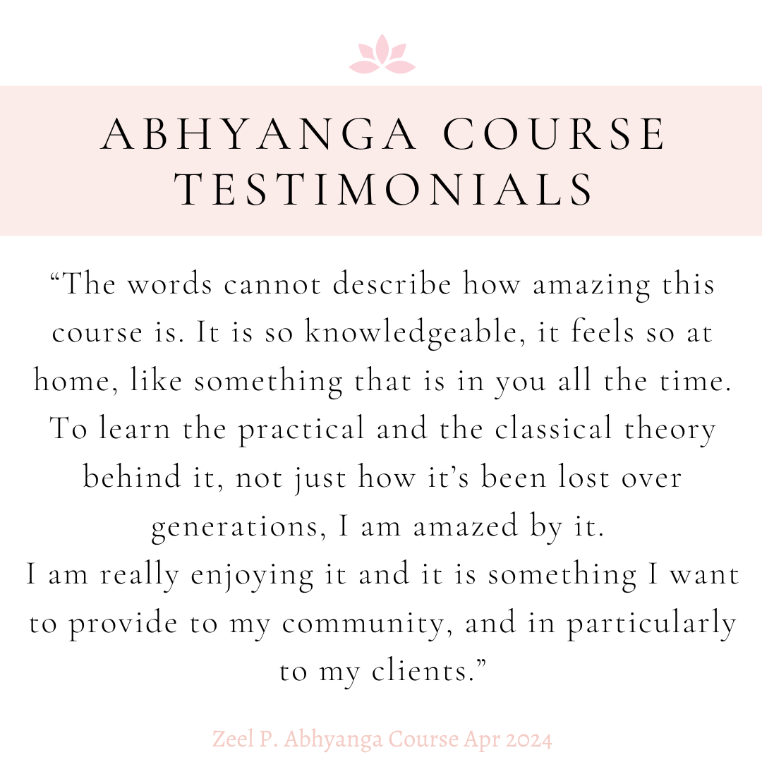 Student Testimonial from our Last Abhyanga Massage Therapist Training Course