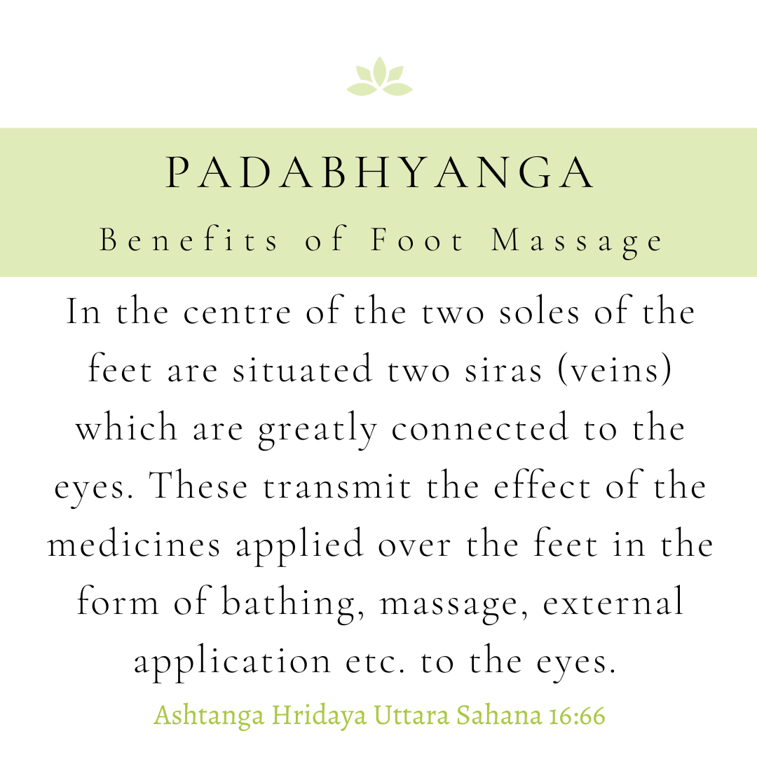 Ayurvedic connection between the Feet and the Eyes