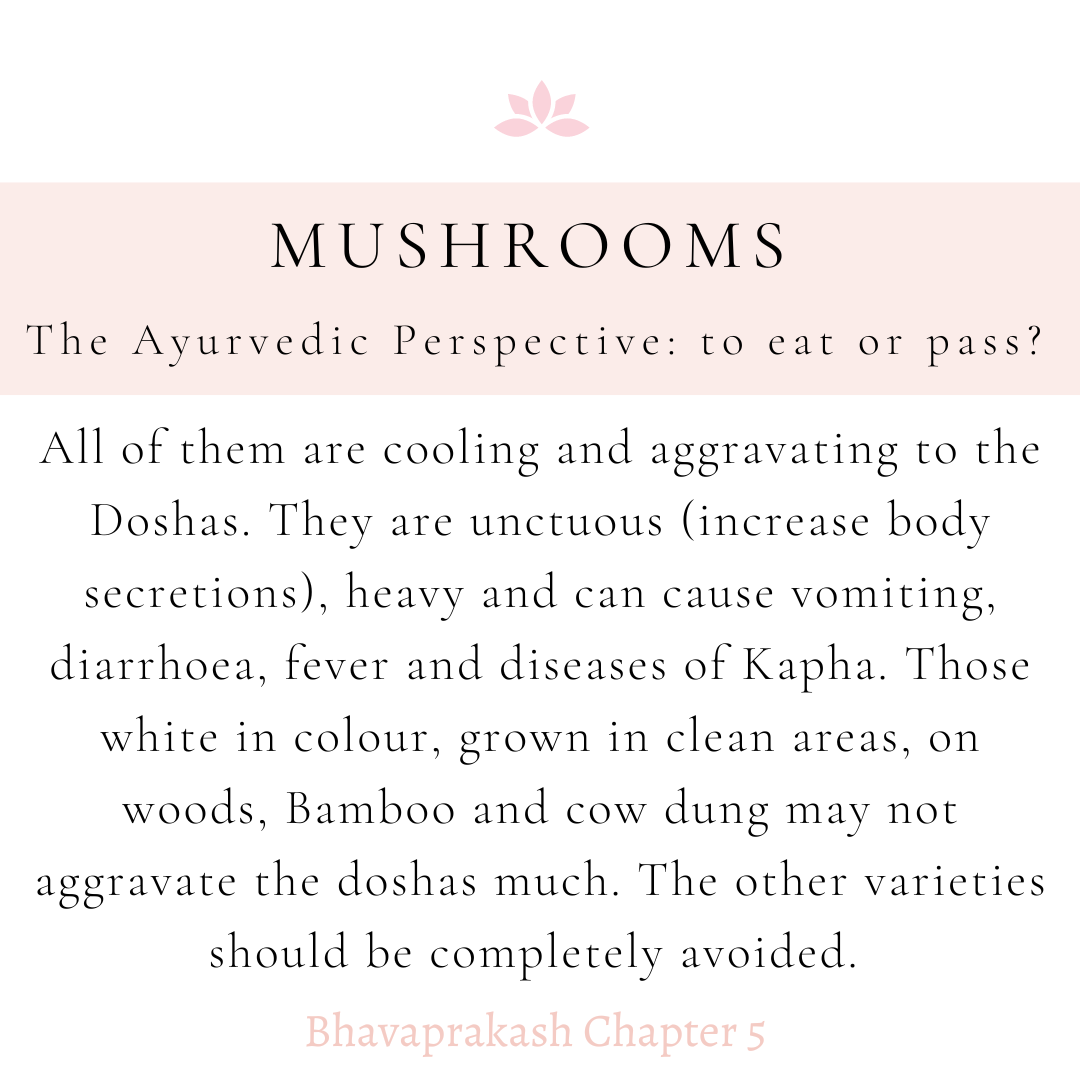 Mushrooms from an Ayurvedic Perspective