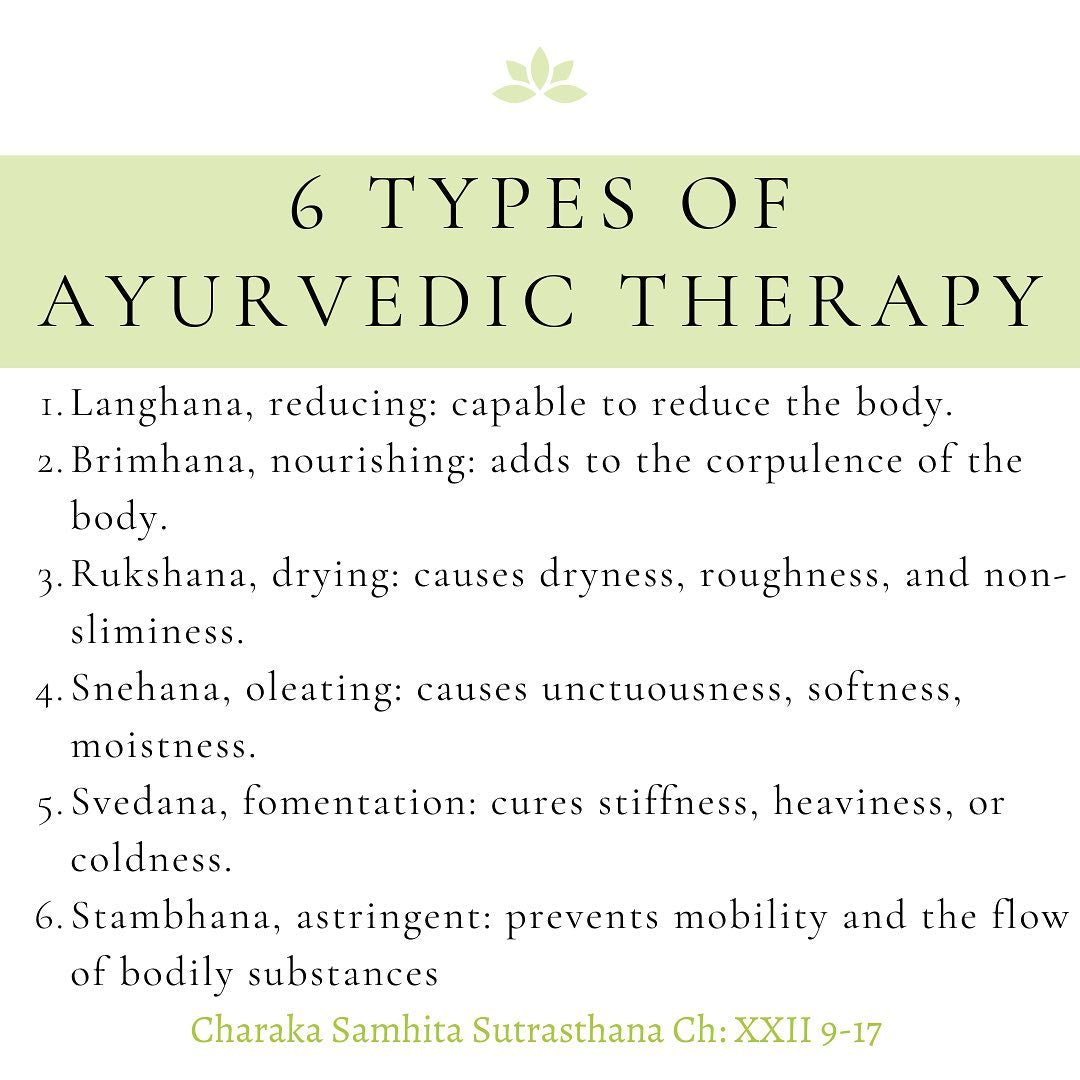 6 Types of Ayurvedic Therapies.