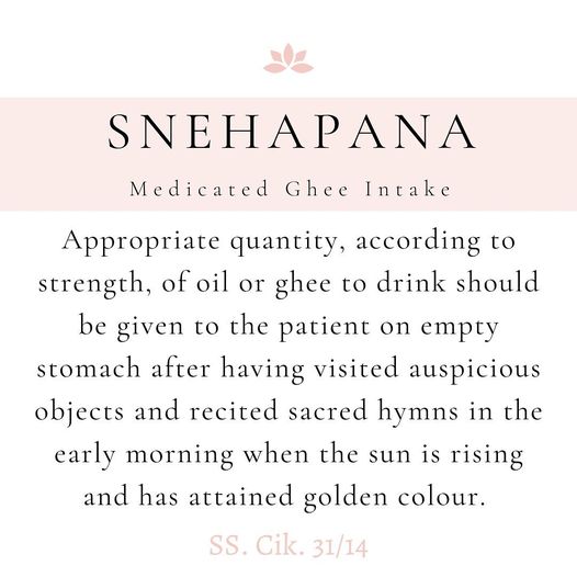 Medicated Ghee Intake at Lakshmi Ayurveda.