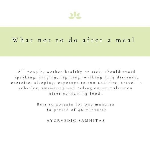 What NOT to do after a meal