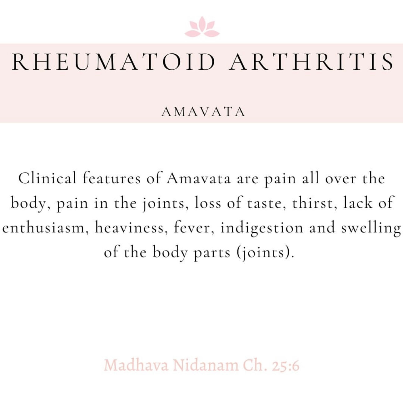 Rheumatoid arthritis or Amavata