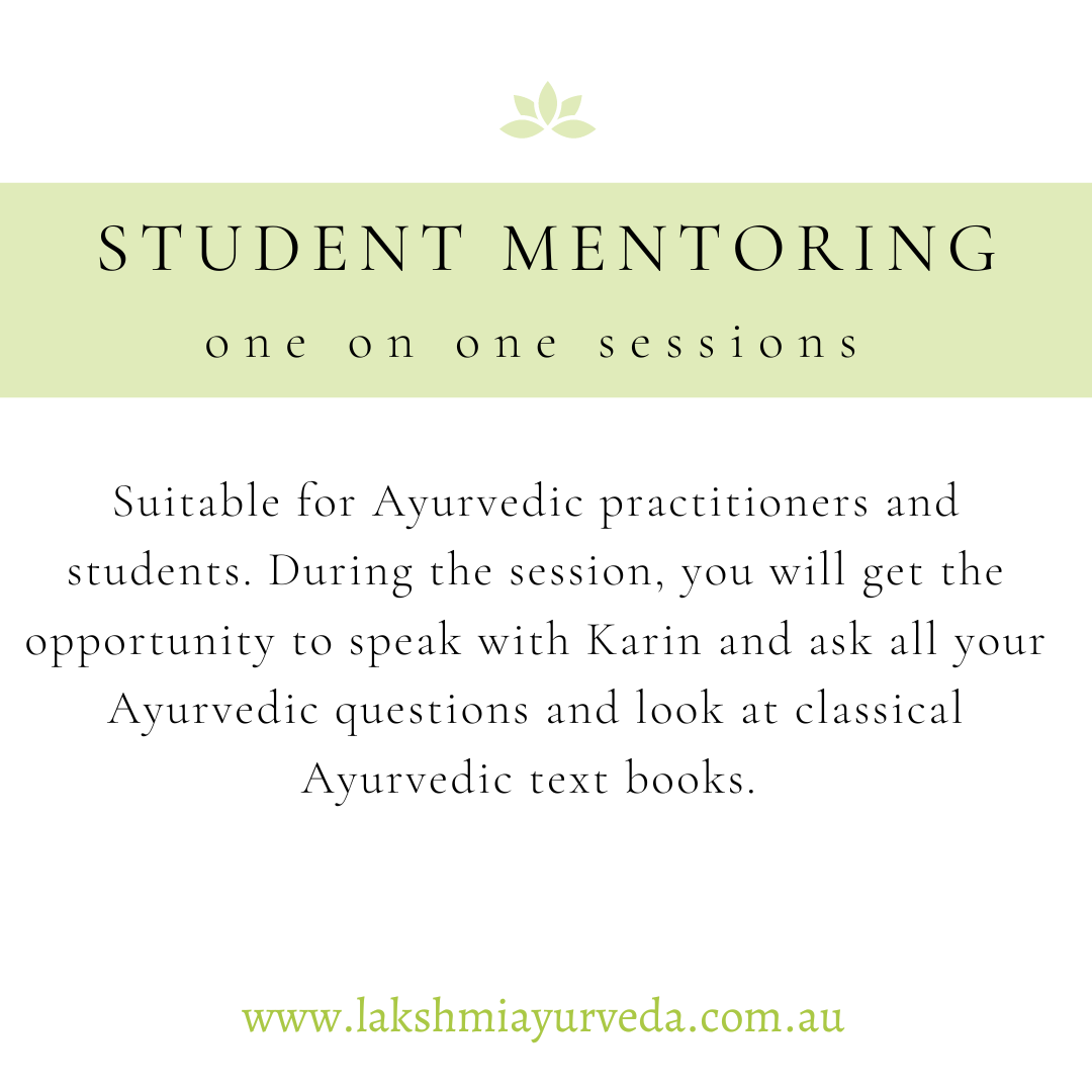Ayurvedic Mentoring Sessions with Karin