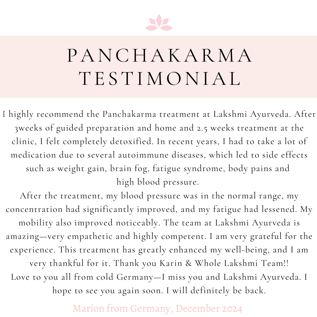 Thank you Marion for your kind words, it means the world to us providing authentic Ayurvedic treatments.