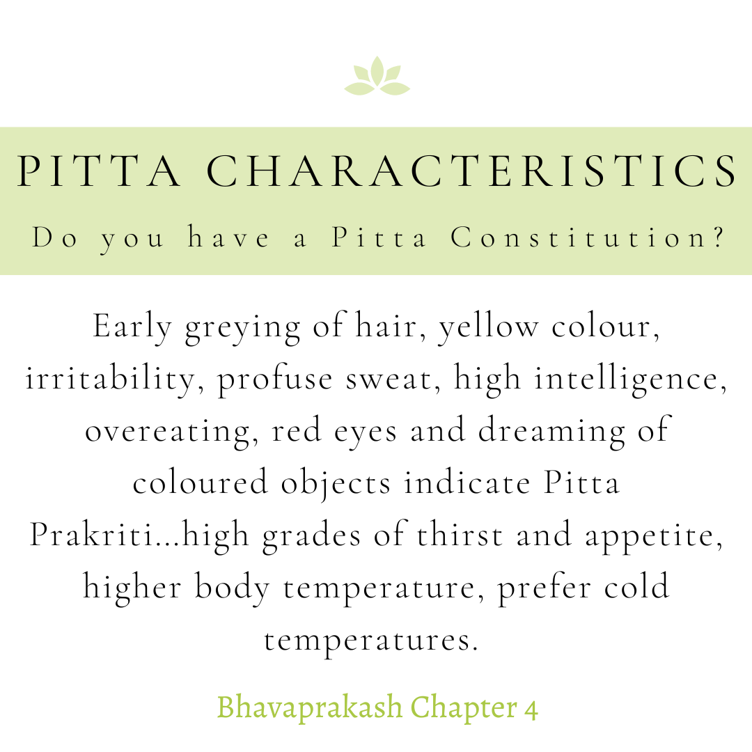 Pitta Dosha Characteristics