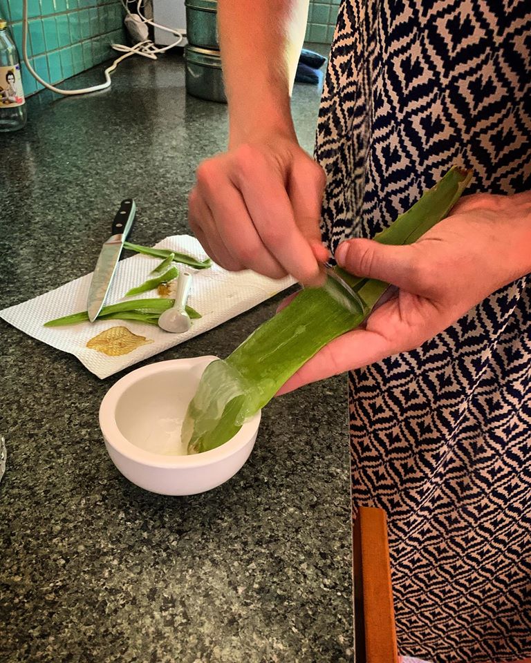 Aloe Vera Juice Preparation