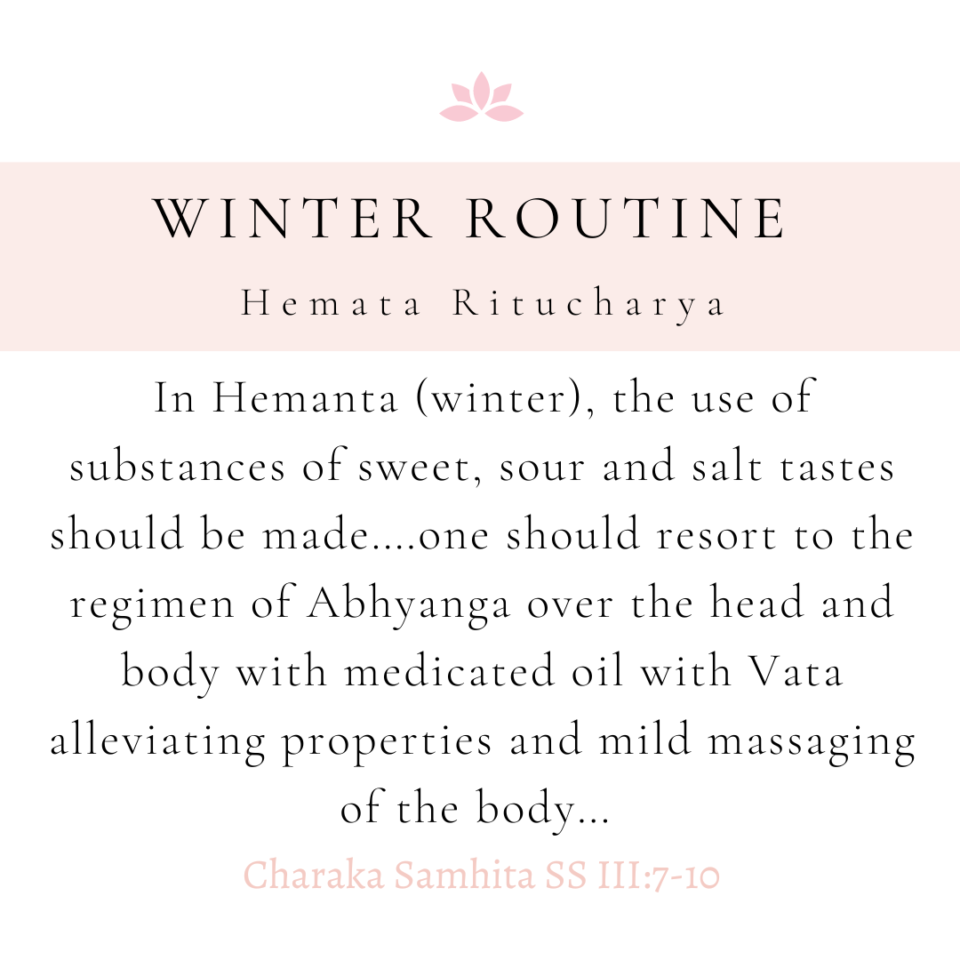 Winter Ar Ritual Ayurvedic Recommendations for Winter - Lakshmi Ayurveda