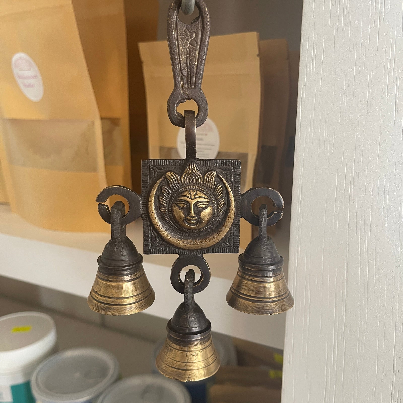 Brass Door Bell - Sun & Moon