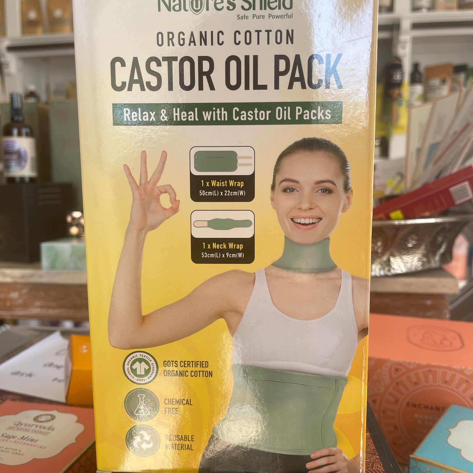 Castor Oil Pack - 1 Waist Wrap & 1 Neck Wrap
