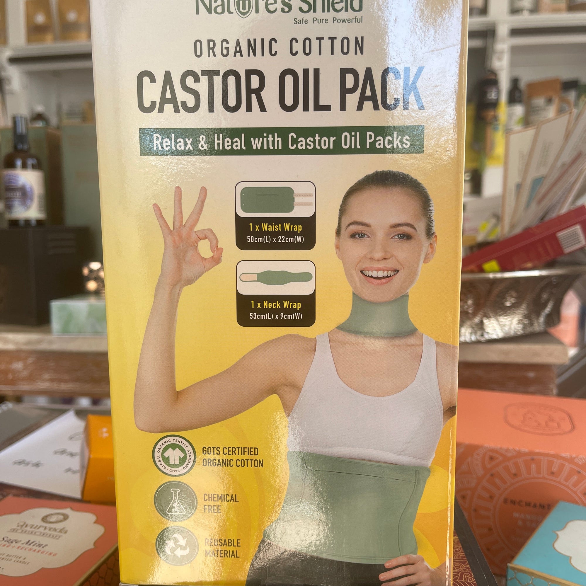Castor Oil Pack - 1 Waist Wrap & 1 Neck Wrap