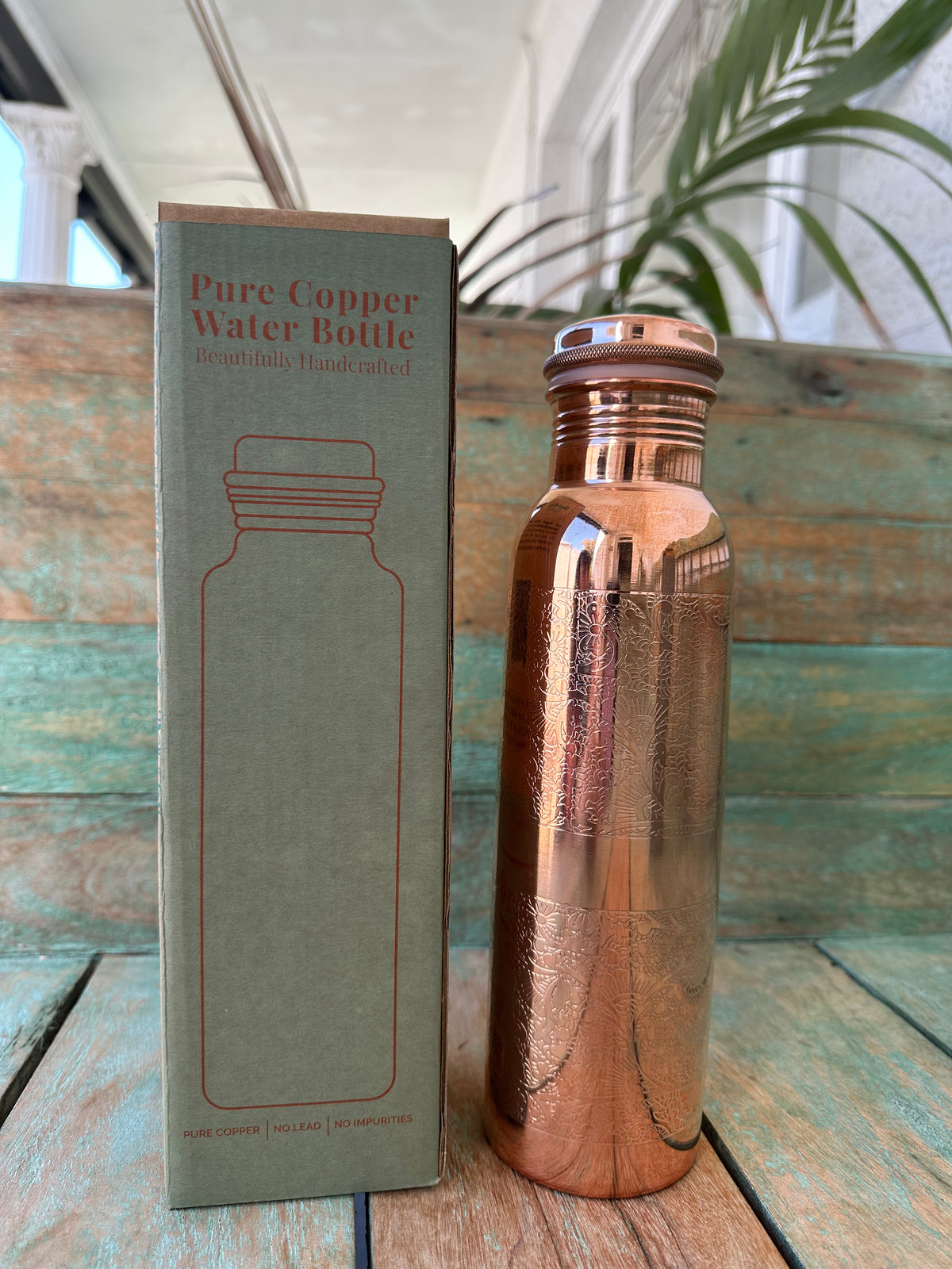 Pure Copper Water Bottle - 950ml
