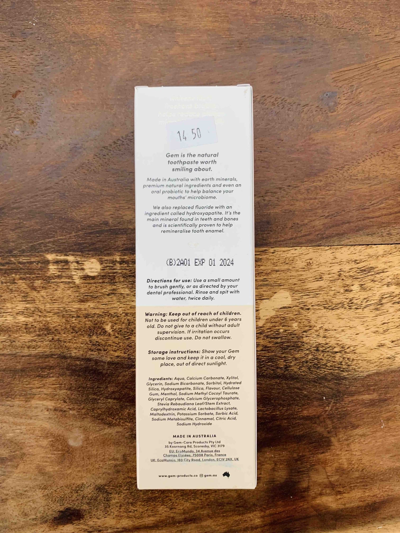 Gem Triple Whitening Toothpaste - Cinnamon Mint